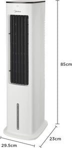 Midea MCF23XRB(WH) Luftkühler, Klimaanlage mobil, 2000m³/h Luftstrom, Sensicool Smart Temp, Ionisator, 6 Geschwindigkeiten, 5 Modi, 12-Stunden-Timer, Touch-Display, 7L Wassertank, Weiß