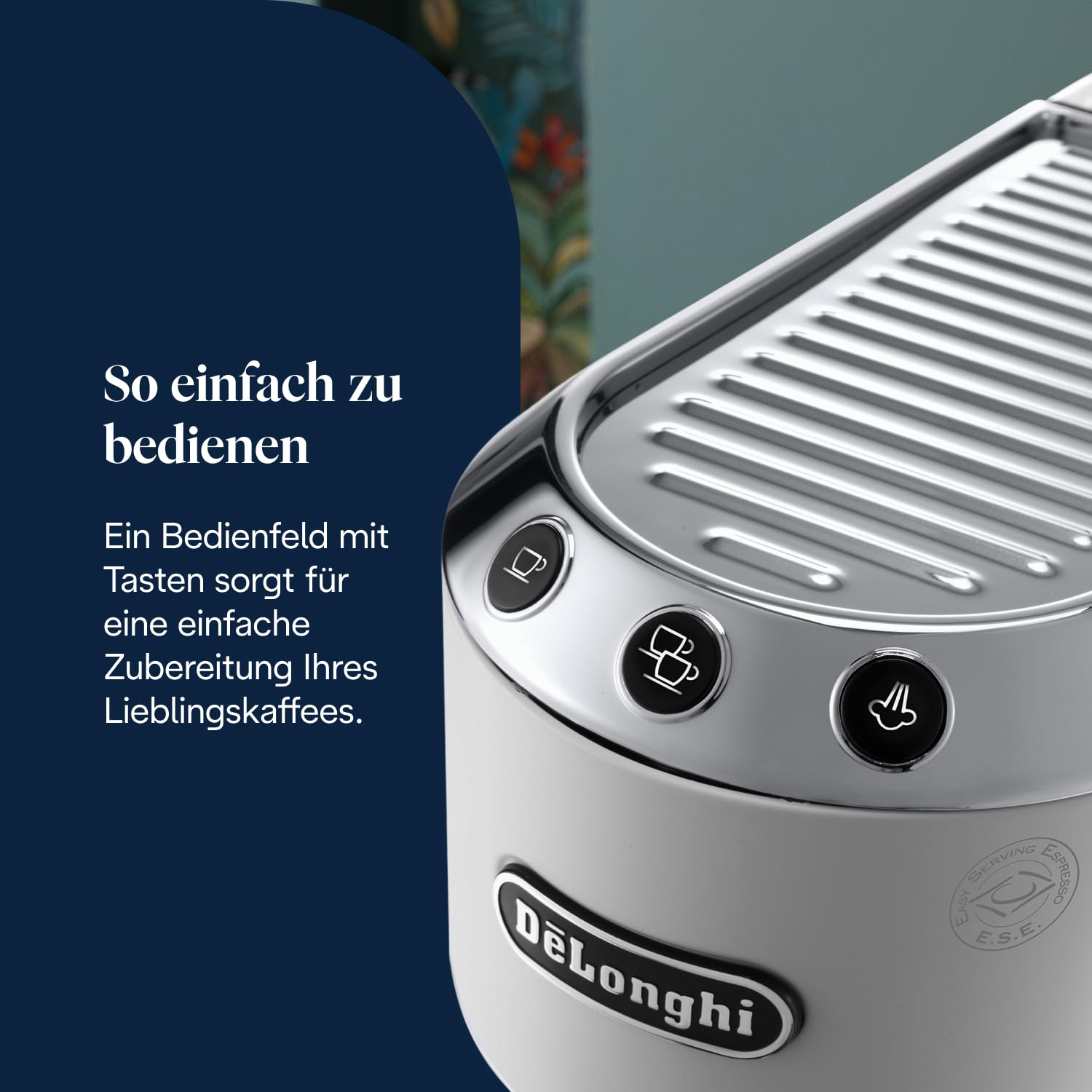 De'Longhi Dedica Duo - Perfetto Kompakte Siebträgermaschine Espressomaschine mit Soft-Touch-Icons, manuellem Milchaufschäumer für Espresso, Cappuccino und Cold Brew, 15cm breit, Metall (EC890.M)