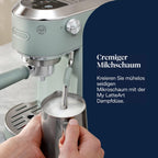 De'Longhi Dedica Duo - Perfetto Kompakte Siebträgermaschine Espressomaschine mit Soft-Touch-Icons, manuellem Milchaufschäumer für Espresso, Cappuccino und Cold Brew, 15cm breit, Metall (EC890.M)