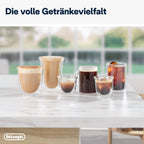 De'Longhi Siebträgermaschine La Specialista Arte EC9155.MB, Espressomaschine mit Mahlwerk, 8 Mahlgrade, 15 Bar, 3 Temperaturen, Milchschaumdüse, 1550W, 1,7L Tank, Edelstahl/Schwarz inkl. Barista-Kit