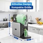 Slush Maschine – 2,5 L Eismaschine & Slushie Maschine für Zuhause, mit LED-Display, 6 voreingestellten Programmen für Eiscreme, Frappés, Milchshakes, automatischer Reinigung