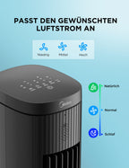 Midea MCF23XRB(WH) Luftkühler, Klimaanlage mobil, 2000m³/h Luftstrom, Sensicool Smart Temp, Ionisator, 6 Geschwindigkeiten, 5 Modi, 12-Stunden-Timer, Touch-Display, 7L Wassertank, Weiß