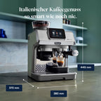 De'Longhi Siebträgermaschine La Specialista Arte EC9155.MB, Espressomaschine mit Mahlwerk, 8 Mahlgrade, 15 Bar, 3 Temperaturen, Milchschaumdüse, 1550W, 1,7L Tank, Edelstahl/Schwarz inkl. Barista-Kit