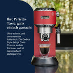 De'Longhi Dedica Duo - Perfetto Kompakte Siebträgermaschine Espressomaschine mit Soft-Touch-Icons, manuellem Milchaufschäumer für Espresso, Cappuccino und Cold Brew, 15cm breit, Metall (EC890.M)