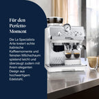 De'Longhi Siebträgermaschine La Specialista Arte EC9155.MB, Espressomaschine mit Mahlwerk, 8 Mahlgrade, 15 Bar, 3 Temperaturen, Milchschaumdüse, 1550W, 1,7L Tank, Edelstahl/Schwarz inkl. Barista-Kit