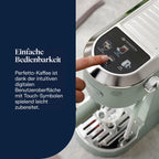 De'Longhi Dedica Duo - Perfetto Kompakte Siebträgermaschine Espressomaschine mit Soft-Touch-Icons, manuellem Milchaufschäumer für Espresso, Cappuccino und Cold Brew, 15cm breit, Metall (EC890.M)