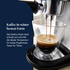 De'Longhi Dedica Duo - Perfetto Kompakte Siebträgermaschine Espressomaschine mit Soft-Touch-Icons, manuellem Milchaufschäumer für Espresso, Cappuccino und Cold Brew, 15cm breit, Metall (EC890.M)