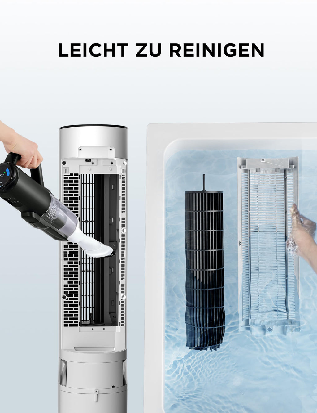 Midea MCF23XRB(WH) Luftkühler, Klimaanlage mobil, 2000m³/h Luftstrom, Sensicool Smart Temp, Ionisator, 6 Geschwindigkeiten, 5 Modi, 12-Stunden-Timer, Touch-Display, 7L Wassertank, Weiß