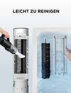 Midea MCF23XRB(WH) Luftkühler, Klimaanlage mobil, 2000m³/h Luftstrom, Sensicool Smart Temp, Ionisator, 6 Geschwindigkeiten, 5 Modi, 12-Stunden-Timer, Touch-Display, 7L Wassertank, Weiß