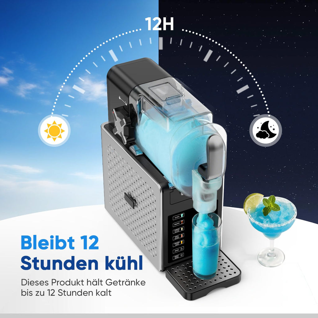 Slush Maschine – 2,5 L Eismaschine & Slushie Maschine für Zuhause, mit LED-Display, 6 voreingestellten Programmen für Eiscreme, Frappés, Milchshakes, automatischer Reinigung