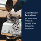 De'Longhi Siebträgermaschine La Specialista Arte EC9155.MB, Espressomaschine mit Mahlwerk, 8 Mahlgrade, 15 Bar, 3 Temperaturen, Milchschaumdüse, 1550W, 1,7L Tank, Edelstahl/Schwarz inkl. Barista-Kit