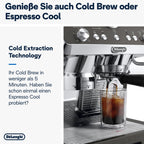 De'Longhi Siebträgermaschine La Specialista Arte EC9155.MB, Espressomaschine mit Mahlwerk, 8 Mahlgrade, 15 Bar, 3 Temperaturen, Milchschaumdüse, 1550W, 1,7L Tank, Edelstahl/Schwarz inkl. Barista-Kit