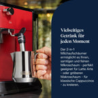 De'Longhi Dedica Duo - Perfetto Kompakte Siebträgermaschine Espressomaschine mit Soft-Touch-Icons, manuellem Milchaufschäumer für Espresso, Cappuccino und Cold Brew, 15cm breit, Metall (EC890.M)