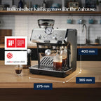 De'Longhi Siebträgermaschine La Specialista Arte EC9155.MB, Espressomaschine mit Mahlwerk, 8 Mahlgrade, 15 Bar, 3 Temperaturen, Milchschaumdüse, 1550W, 1,7L Tank, Edelstahl/Schwarz inkl. Barista-Kit