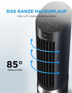 Midea MCF23XRB(WH) Luftkühler, Klimaanlage mobil, 2000m³/h Luftstrom, Sensicool Smart Temp, Ionisator, 6 Geschwindigkeiten, 5 Modi, 12-Stunden-Timer, Touch-Display, 7L Wassertank, Weiß