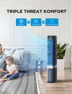 Midea MCF23XRB(WH) Luftkühler, Klimaanlage mobil, 2000m³/h Luftstrom, Sensicool Smart Temp, Ionisator, 6 Geschwindigkeiten, 5 Modi, 12-Stunden-Timer, Touch-Display, 7L Wassertank, Weiß