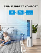 Midea MCF23XRB(WH) Luftkühler, Klimaanlage mobil, 2000m³/h Luftstrom, Sensicool Smart Temp, Ionisator, 6 Geschwindigkeiten, 5 Modi, 12-Stunden-Timer, Touch-Display, 7L Wassertank, Weiß
