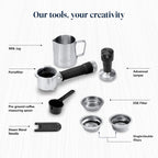 De'Longhi Dedica Duo - Perfetto Kompakte Siebträgermaschine Espressomaschine mit Soft-Touch-Icons, manuellem Milchaufschäumer für Espresso, Cappuccino und Cold Brew, 15cm breit, Metall (EC890.M)