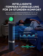 Midea MCF23XRB(WH) Luftkühler, Klimaanlage mobil, 2000m³/h Luftstrom, Sensicool Smart Temp, Ionisator, 6 Geschwindigkeiten, 5 Modi, 12-Stunden-Timer, Touch-Display, 7L Wassertank, Weiß
