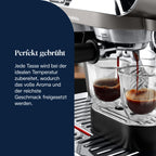 De'Longhi Siebträgermaschine La Specialista Arte EC9155.MB, Espressomaschine mit Mahlwerk, 8 Mahlgrade, 15 Bar, 3 Temperaturen, Milchschaumdüse, 1550W, 1,7L Tank, Edelstahl/Schwarz inkl. Barista-Kit