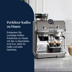 De'Longhi Siebträgermaschine La Specialista Arte EC9155.MB, Espressomaschine mit Mahlwerk, 8 Mahlgrade, 15 Bar, 3 Temperaturen, Milchschaumdüse, 1550W, 1,7L Tank, Edelstahl/Schwarz inkl. Barista-Kit