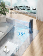Midea MCF23XRB(WH) Luftkühler, Klimaanlage mobil, 2000m³/h Luftstrom, Sensicool Smart Temp, Ionisator, 6 Geschwindigkeiten, 5 Modi, 12-Stunden-Timer, Touch-Display, 7L Wassertank, Weiß